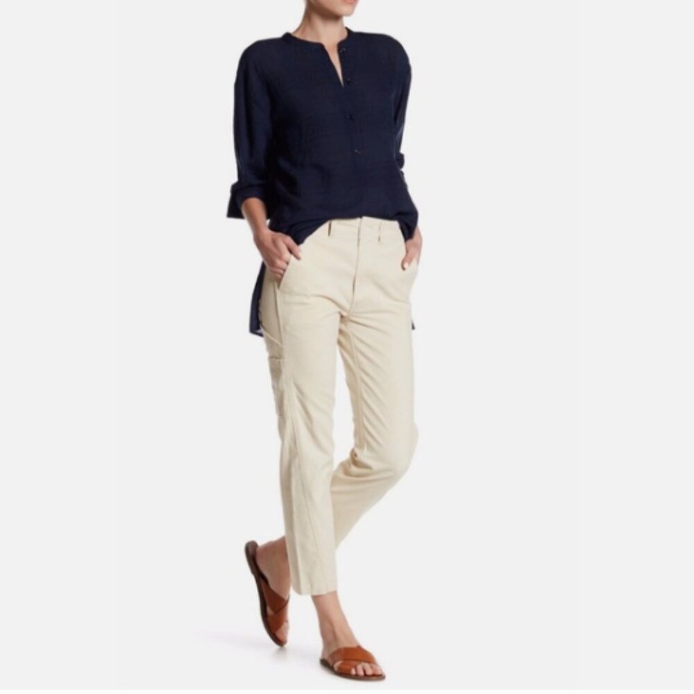 Vince Women's Ivory Cropped Utility Carpenter Pants Size 30 NWOT - Picture 1 of 15